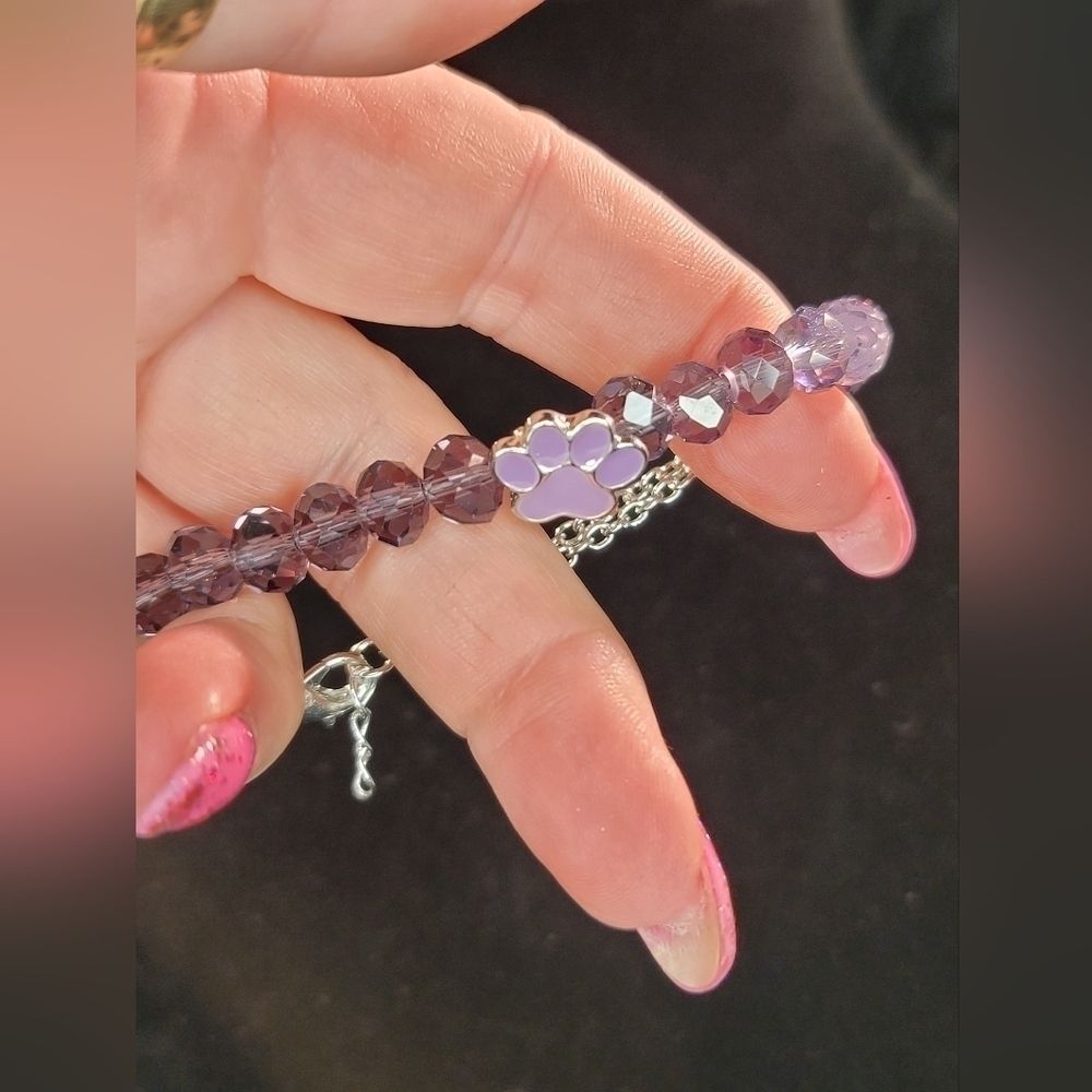 0270. Kitty Cat Lovers ~ This Bracelet ❤️  is For YOU!! Sweet Enamal Paw 🐾 - Picture 3 of 8